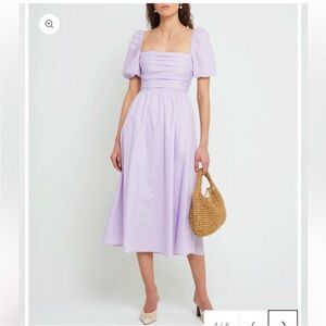 O.P. T River Dress with puff sleeves in lilac